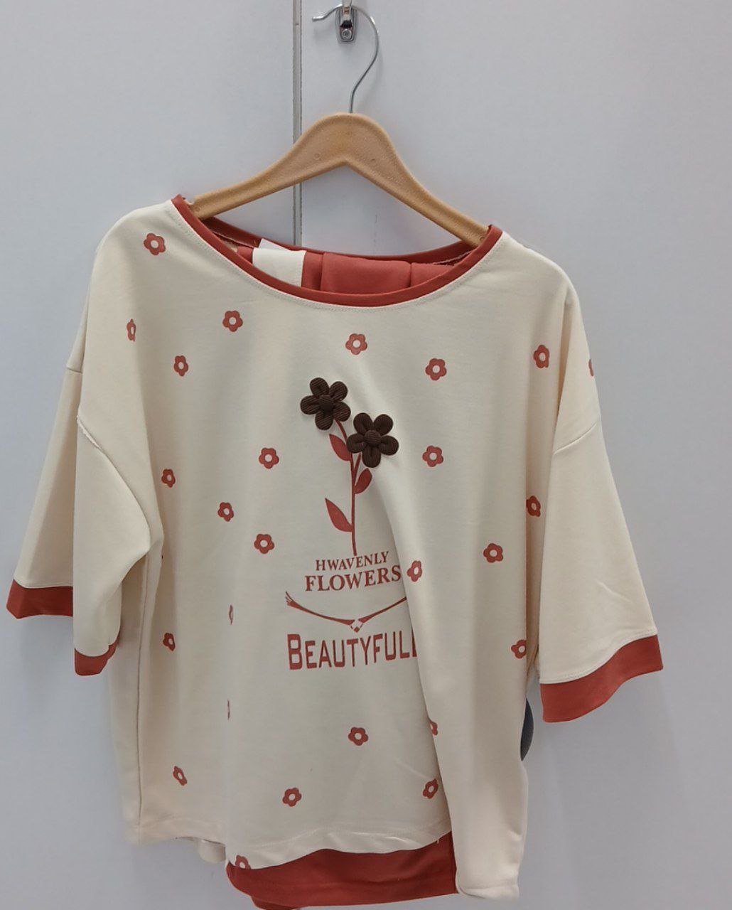 10726 تیشرت شلوار لانگ نوار رنگی